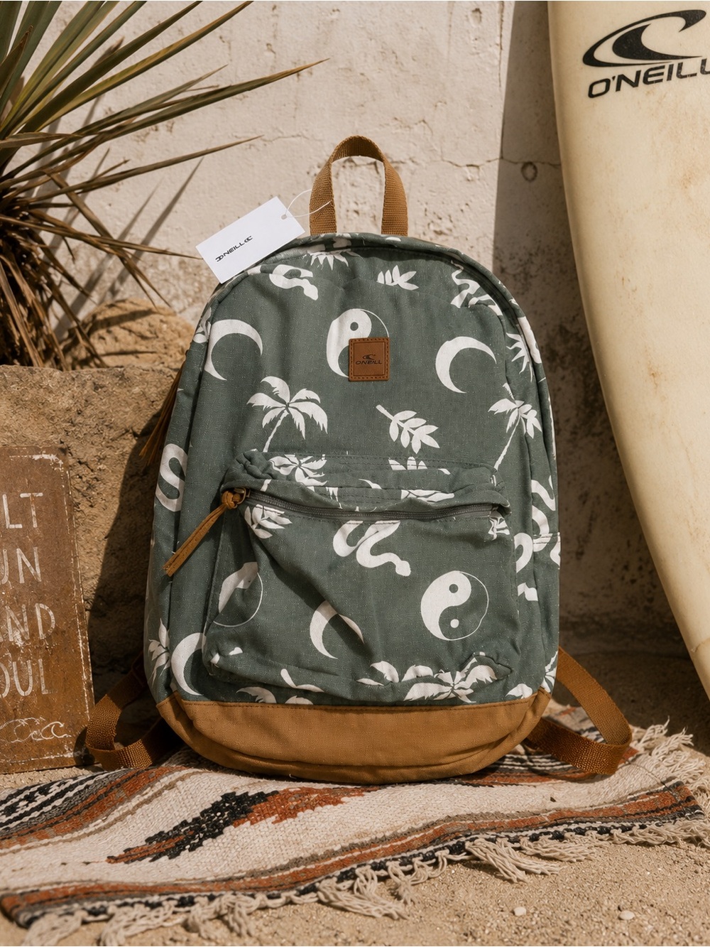 O’Neil Shoreline Print Canvas Backpack NWT Desert Boho Surf School
